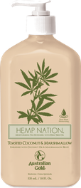 Toasted Coconut & Marshmallow Original Hemp Nation Australian Gold Zonnebank creme bronzer zoncosmetica DHA cosmetisch natuurlijk Aftersun Huidverzorging