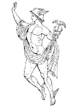Hermès ailé et son Caducé