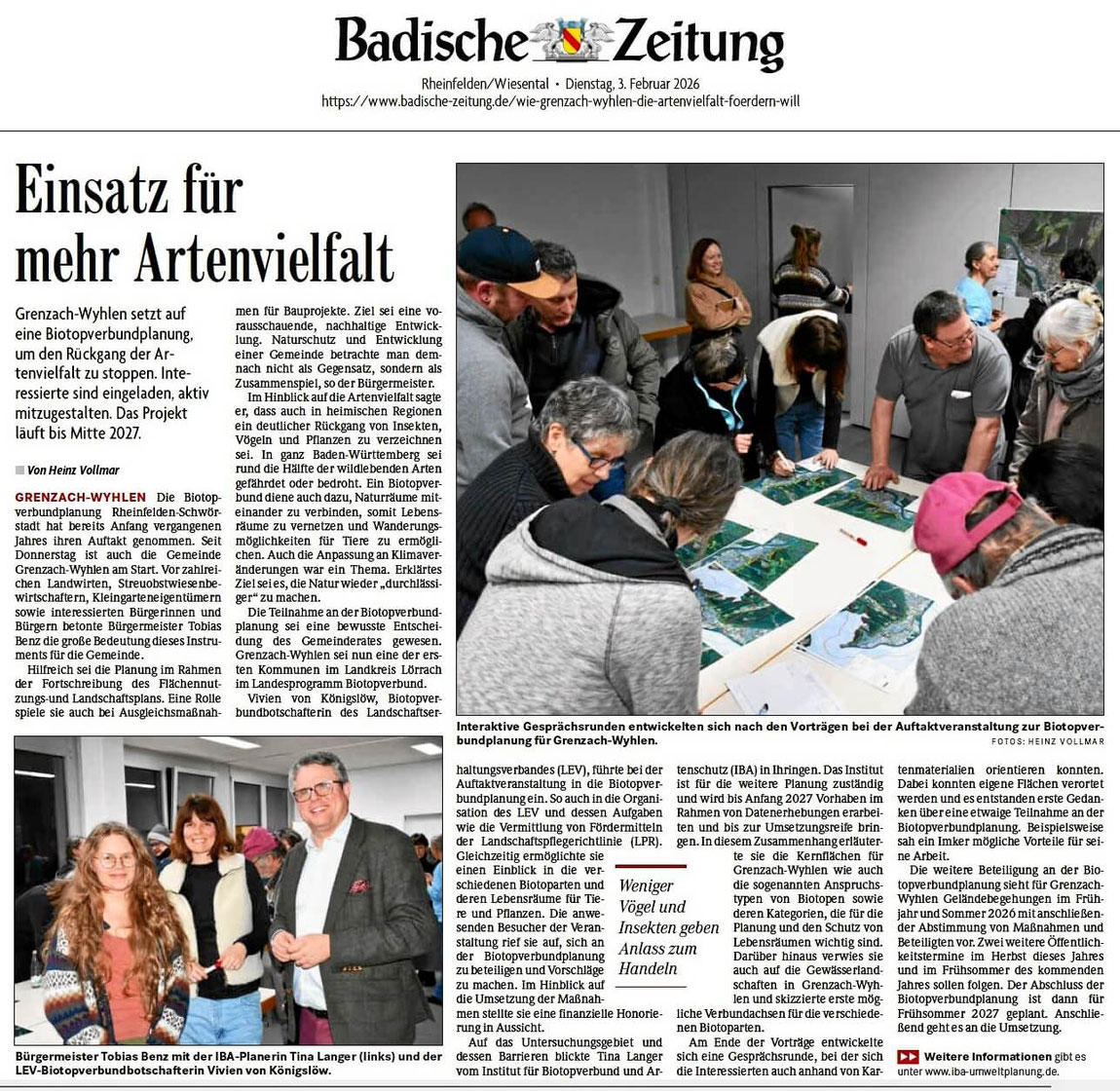 Biotopverbundplanung in Grenzach-Wyhlen. 2.2.2026