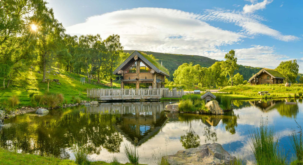Hotelansicht Eagle Brae Log Cabin von aussen