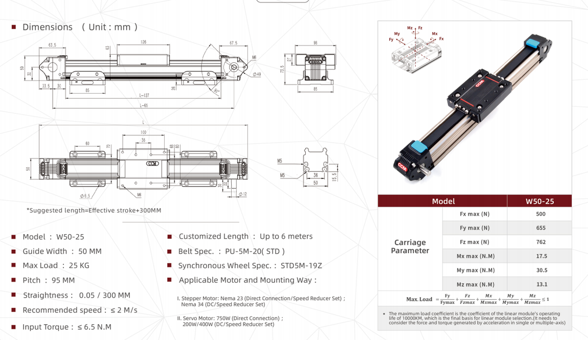 W50-25 linear module