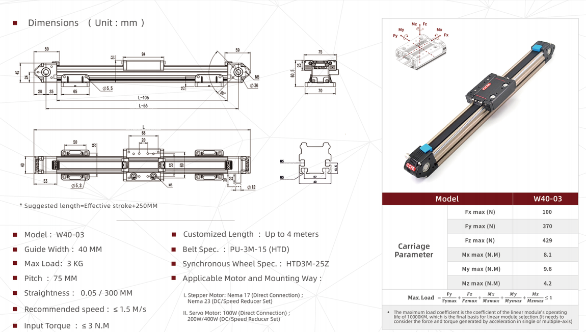 W40-03 linear module