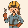 建設業に従事する女性作業員のイラスト