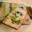 Notizbuch, Notizbücher, Dekoration, shabby chic, Landhausdekoration