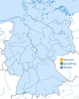 Karte zur Verbreitung der Samtente in Deutschland