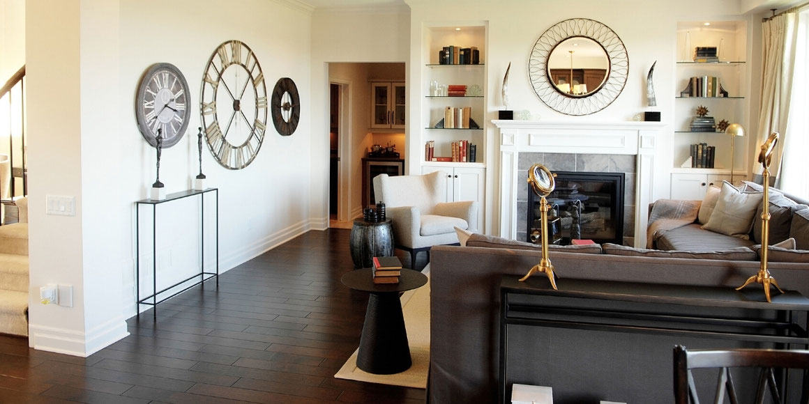 hardwood flooring in a family room