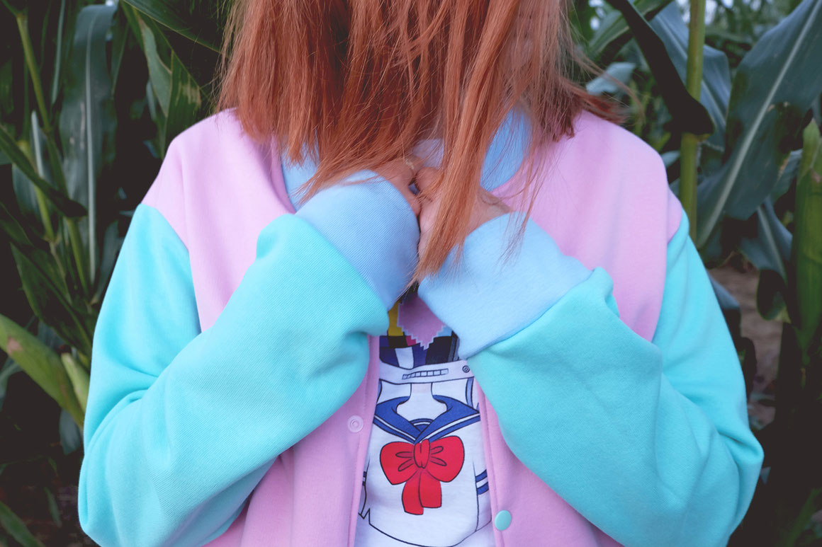 Veste couleur pastel, menthe rose