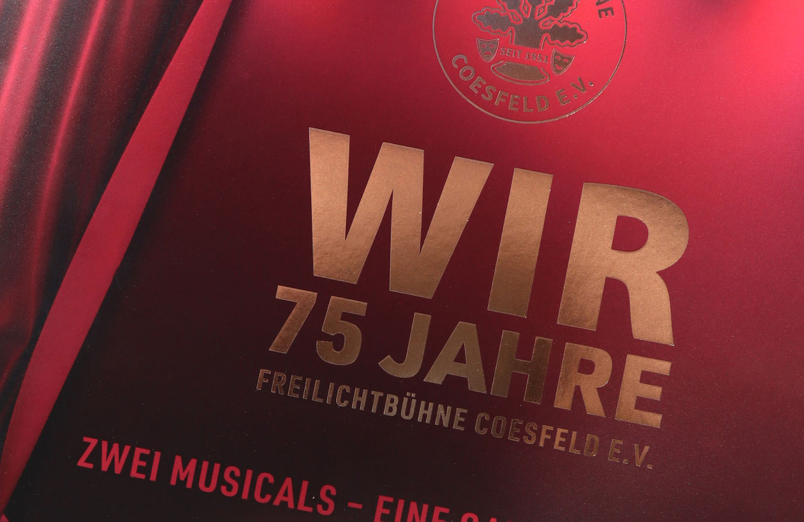 Titel der Jubiläumsbroschüre 75 Jahr Freilichtbühne Coesfeld
