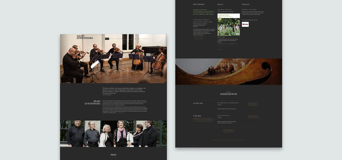Responsive Webdesign für das Kölner Streichsextett