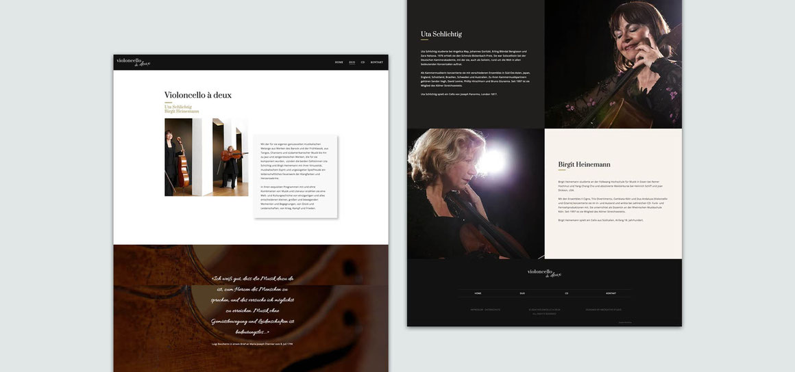 Responsive Webdesign für Violoncello à deux