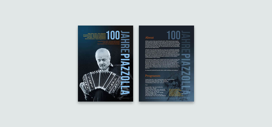 Plakat und Flyer für den Klarinettisten Andy Miles