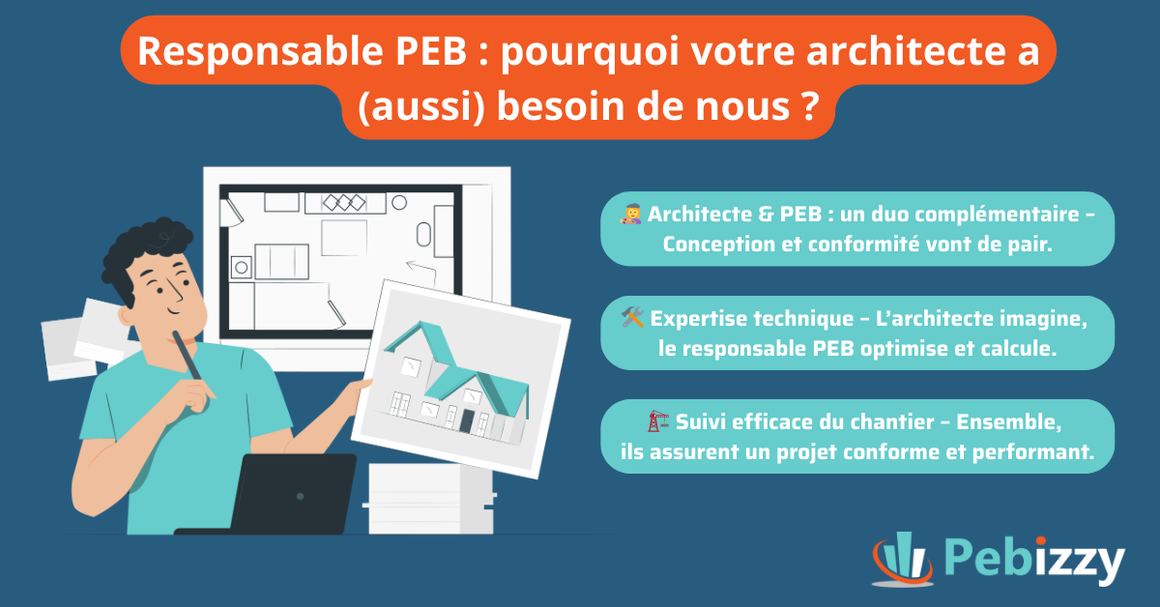 responsable peb, architect, expertise, chantier, conformité, conception, conforme, performant