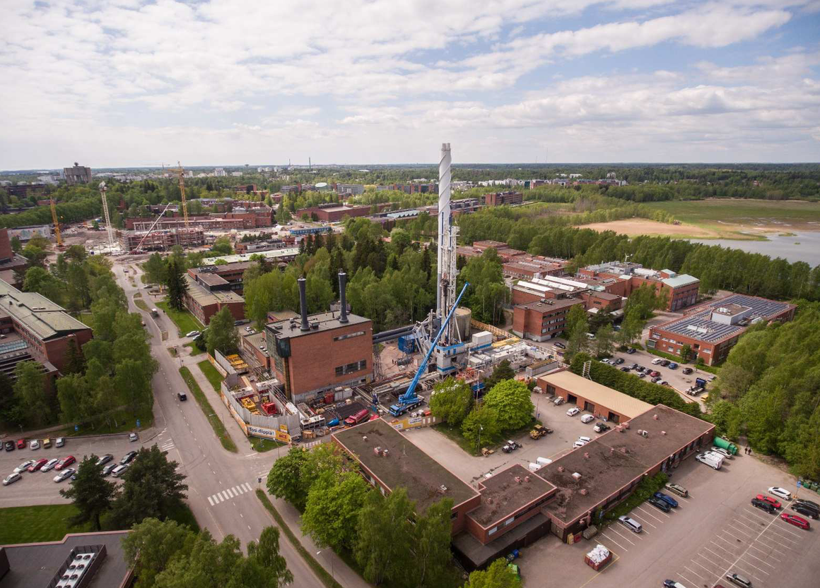 Site de forage du projet finlandais EGS à Espoo