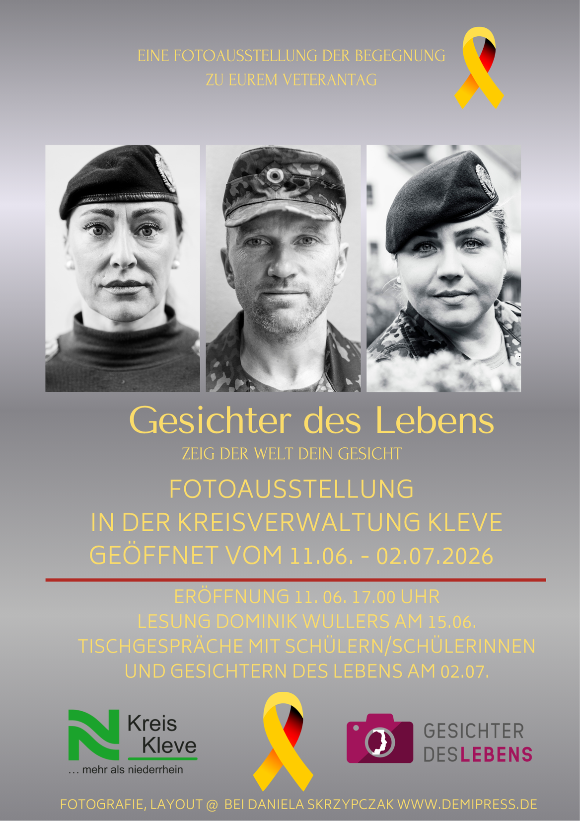 Gesichter des Lebens Fotoausstellung in Kleve zum Veteranentag 2026