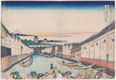 浮世絵販売｜東京　葛飾北斎 「富嶽三十六景」　江戸日本橋　継古堂　Japanese original woodblock prints for sale, Katsushika HOKUSAI, Nihonbashi Bridge in Edo,  from the Series “Thirty-six Views of Mount Fuji” (Fugaku Sanjûrokkei)