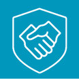 Icon mit Text zum Thema sicherer Arbeitsplatz und klare Strukturenn
