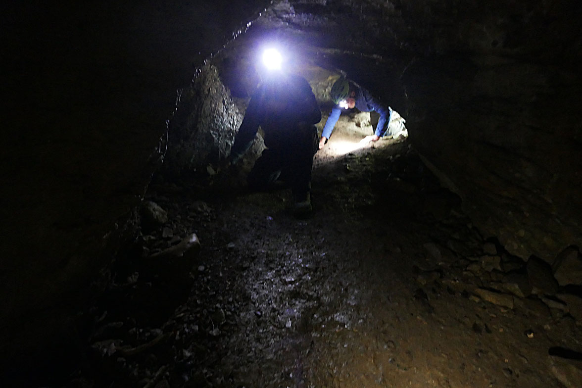 Humains dans la grotte de la Pale