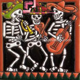 <img src="Catrines Mariachi.jpg" alt="Azulejo tipo Talavera con escena de Catrina con Catrines Mariachi Loco en relieve" />