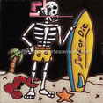 <img src="Catrin con Tabla Surf.jpg" alt="Azulejo tipo Talavera con escena de Catrin con tabla de Surf en relieve" />
