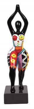 Statue femme couleur decoration pulpeuse ronde moderne tendance design contemporaine idee cadeau noel anniversaire homme femme luxe chic promo soldes femme noire danseuse