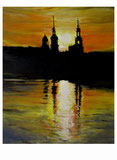Peter Albach, Dresden, Ölmalerei, Elbstrand, Sonnenuntergang, Abendrot, Kunst bilder, LandschaftPeter Albach, Dresden, oil painting, Elbe beach, sunset, sunset, art images, landscape,ピーターアルバッハ、ドレスデン、油絵、エルベ浜、日没、夕日、アートイメージ、風景