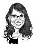 Schwarz-weiße Karikatur von Sofie.