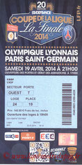 Ticket  Lyon-PSG  2013-14 bis