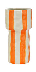 vase fleur rayure orange jaune blanche idee deco cadeau moderne tendance fete des meres grand mere pere anniversaire paques noel ete table soleil printemps  