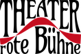 Logo des Theaters rote Bühne: Theater rote Bühne in schwarzer Schrift mit roter Fahne