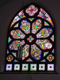 The Rose Window, at the back of the church is one of the original windows.  Photo by W. J. Shearing