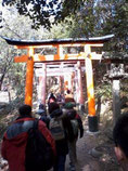 鳥居の下を奥の院へ