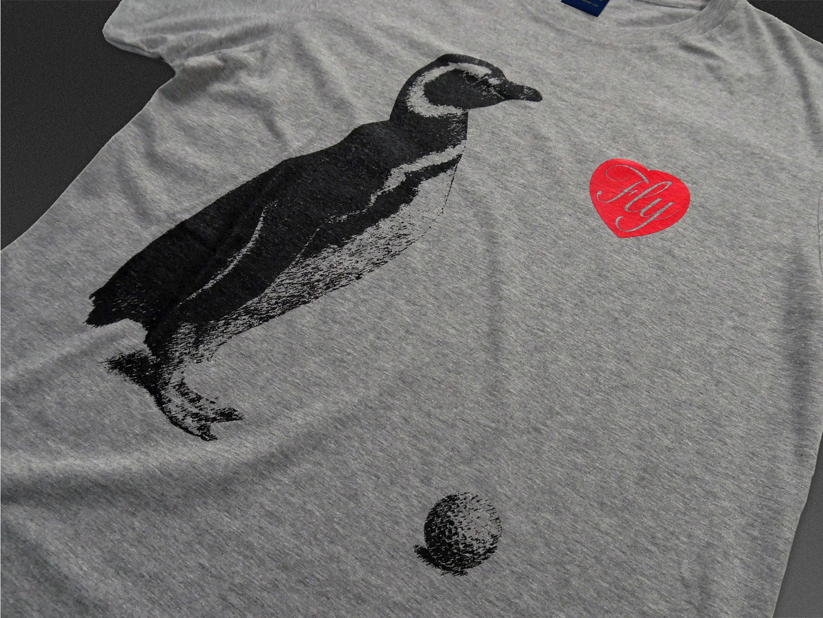 オリジナルTシャツ ペンギン ゴルフボール Fly デザイン