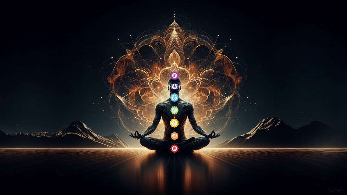 Chakras, Energiezentrenen entlang der Wirbelsäule