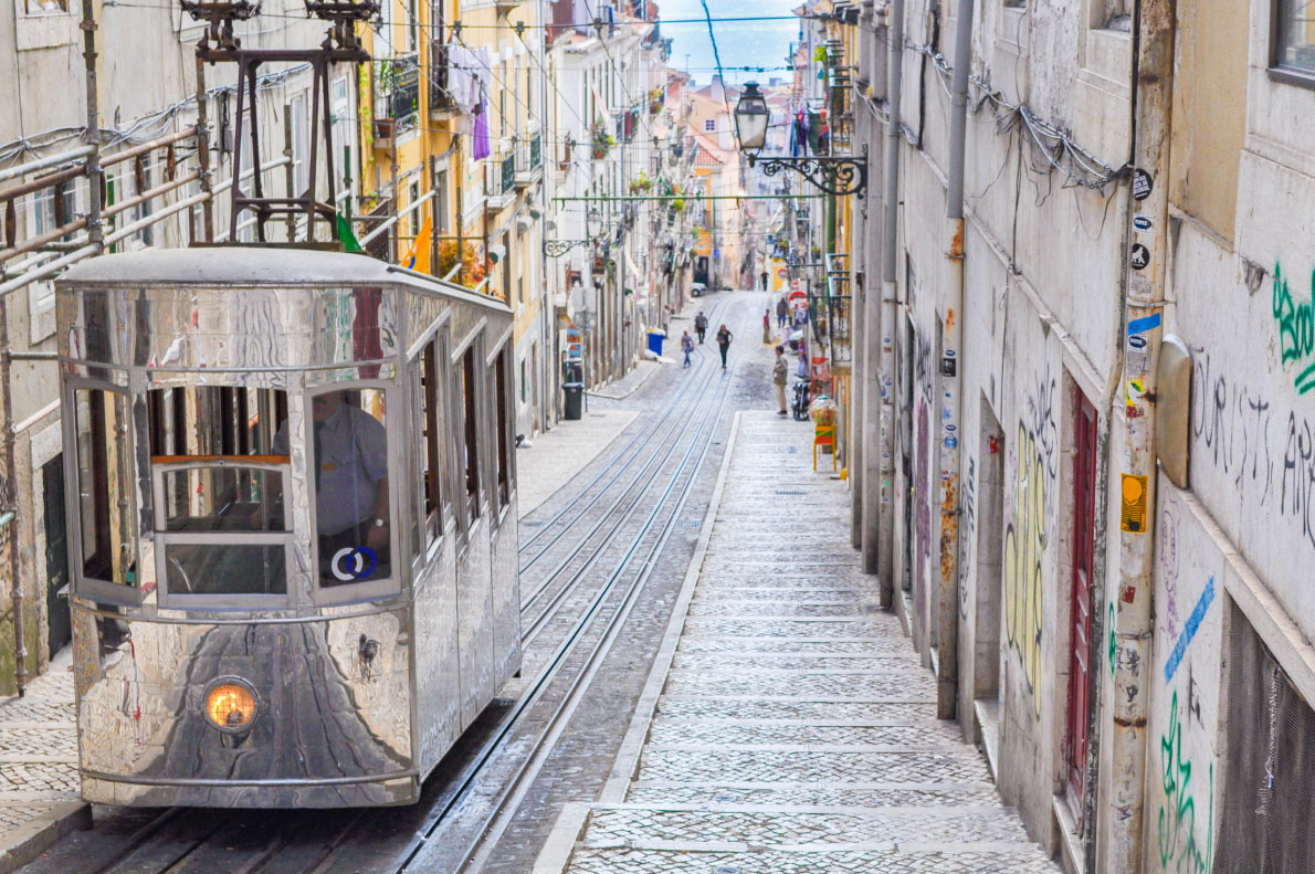 The Bica Funicular in Lisbon