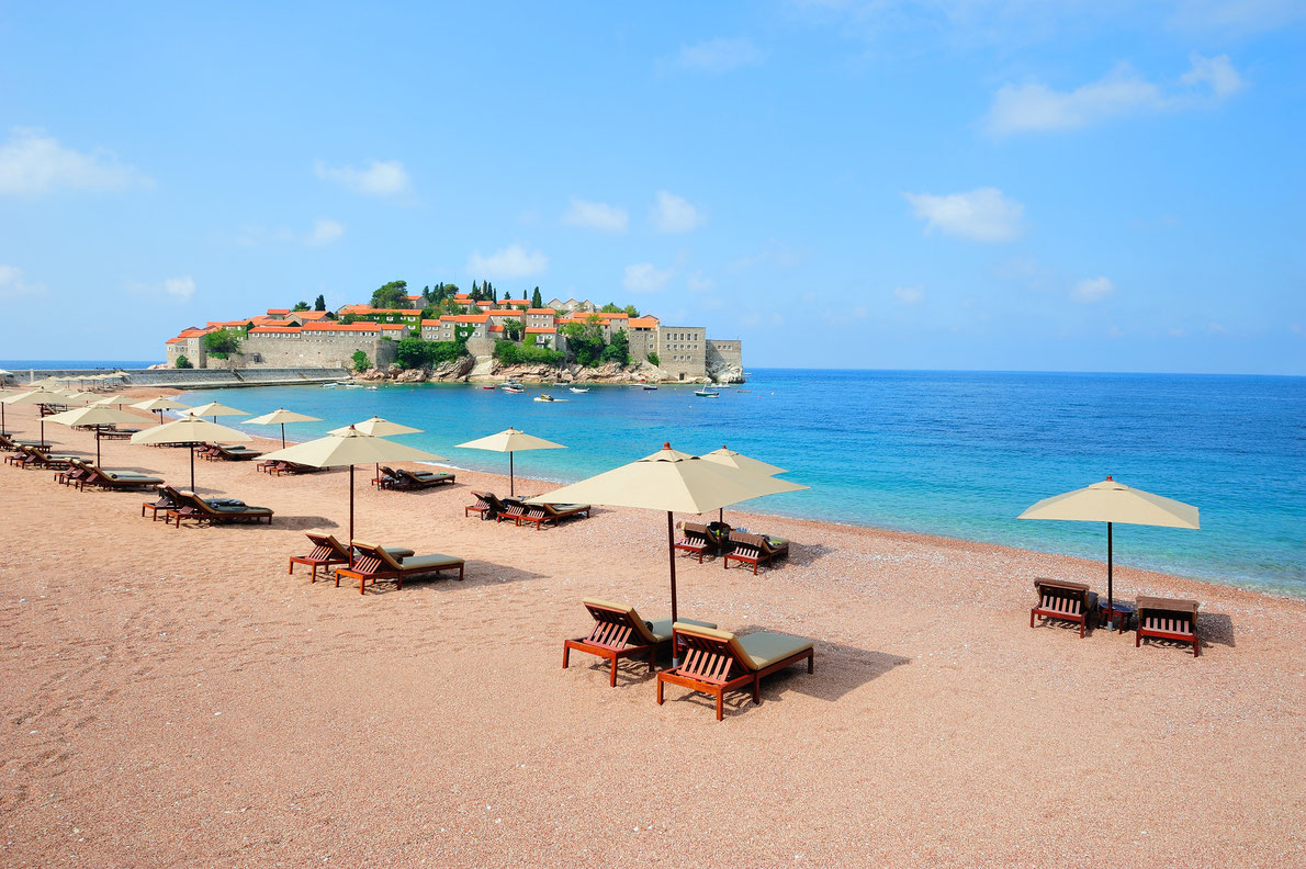 Sveti Stefan island beach in Montenegro - Best beaches in Europe