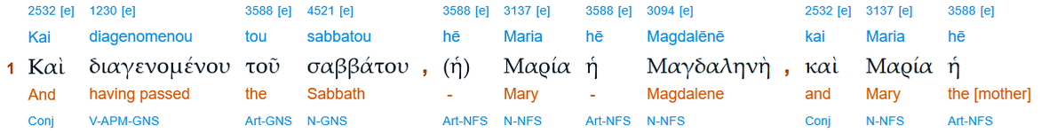 Mark 16:1 Biblehub, σαββατου, Sabbath