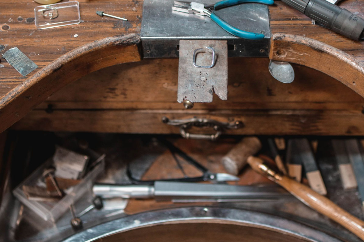 outils de l'atelier de joaillerie de Candice De Rijcke jewelry