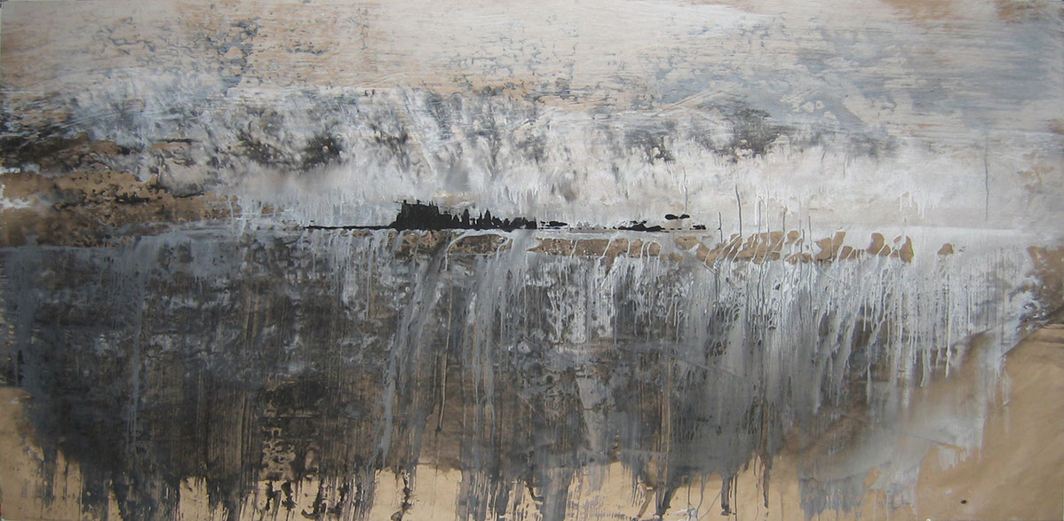 "13-160" - Acrylique sur krafts encollés (libre) - 126 x 260 cm - 2013