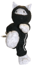 Cómo tejer un gato ninja en dos aguja o palitos (knitted ninja kitten tutorial)