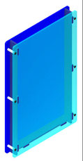 Rhizobox technical drawing, design with spacers and pegs