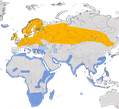Karte zur Verbreitung des Großen Brachvogels (Numenius arquata)