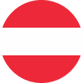 Österreich-Fahne rund