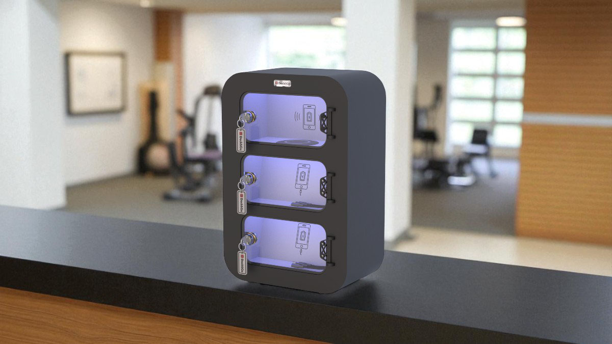Dock&Go Handyladestation im Fitnessstudio – sicheres Laden für Mitglieder und Personal