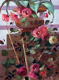 Bozzetto di rose, studio per un pannello murale, cm 50 x 70