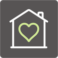 Ein Icon mit einem Haus und einem Herz wird gezeigt