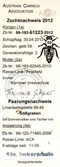 Zuchtnachweis 2012