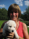 Veerle met pup