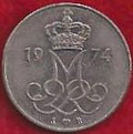 MONEDA DINAMARCA - KM 860.1 - 10 ORE - 1.974 (MARGARITA II) COBRE - NÍQUEL - INICIALES S-B (MBC/VF) 0,50€.