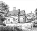 Cottages on the corner of Queens Road and Pool Lane, demolished in 1939 - drawn 1938. Thanks for the use of this image to E W Green, Historic Buildings in Pen & Ink - The Work of William Albert Green. 