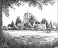 A view of Sheldon Village in 1936. Grateful thanks and acknowledgements for the use of this image to E W Green, Historic Buildings in Pen & Ink - The Work of William Albert Green. 